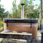 Outdoor wood-fired hot tub